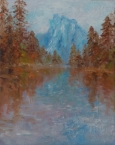 Jezero 24x30 olej na plátně 2016