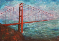 Golden Gate Bridge akryl na papíře 2013